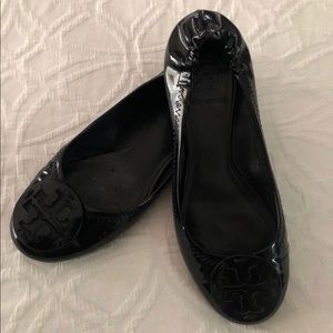 Tory Burch black patten flats